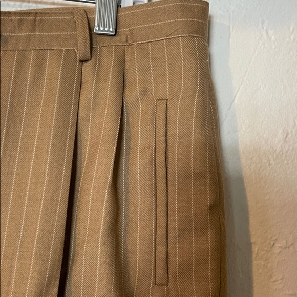 Vintage Lauren Ralph Lauren Women’s  Tan Pinstripe Wool Pants - Picture 4 of 12